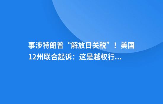 事涉特朗普“解放日关税”!美国12州联合起诉:这是越权行为