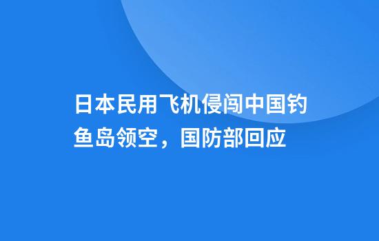 日本民用飞机侵闯中国钓鱼岛领空,国防部回应